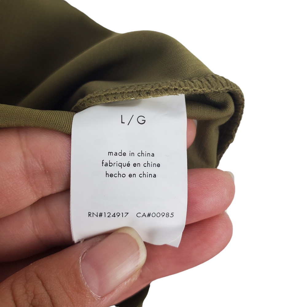 NWT WeWoreWhat Active Scoop Neck Bodysuit Solid Rib Green Size L - Picture 6 of 8
